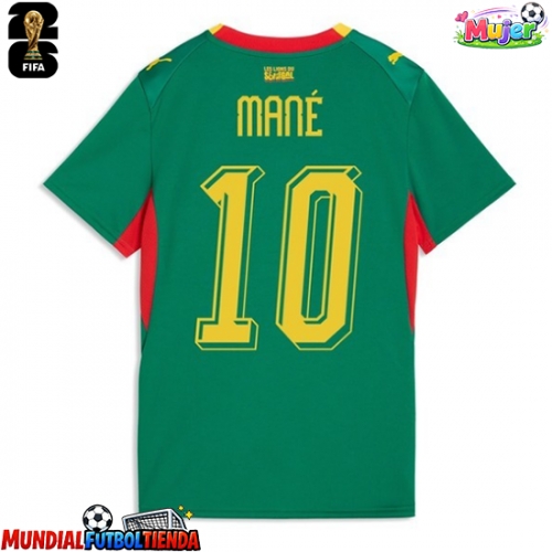Camiseta Senegal Sadio Mane #10 Segunda Equipación Replica Mundial 2026 para mujer mangas cortas